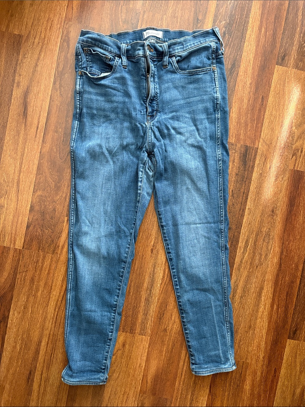 Madewell Women's Mid-Blue High-Rise Skinny Jeans